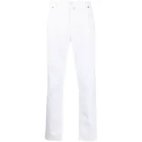 incotex pantalon droit à détails plissés - blanc