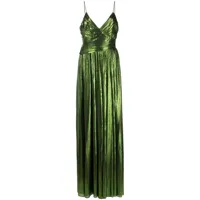 retrofete robe longue doss à design plissé - vert