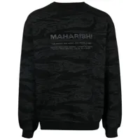 maharishi sweat à logo imprimé - noir