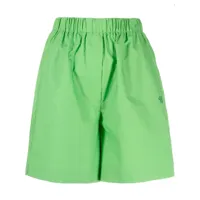 nanushka short en coton à taille élastiquée - vert