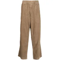 aape by *a bathing ape® pantalon en velours côtelé à patch logo - marron