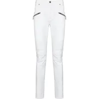 balmain jean skinny à détails de zips - blanc