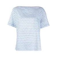 hermès pre-owned t-shirt à imprimé géométrique (années 1960) - bleu
