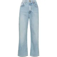 b sides jean droit à coupe courte - bleu
