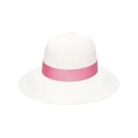 borsalino chapeau en paille claudette à détail de nœud - rose