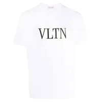 valentino garavani t-shirt à logo vltn brodé - blanc
