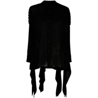 yohji yamamoto chemise à ourlet asymétrique - noir