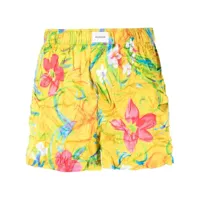 balenciaga short de pyjama à fleurs - jaune