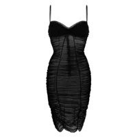 kiki de montparnasse robe en tulle à fronces - noir