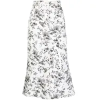 erdem jupe boutonnée à fleurs - blanc