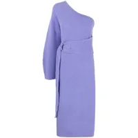 nanushka robe mi-longue en maille à design à une épaule - violet