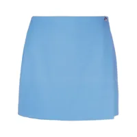 nanushka jupe-short en laine à design portefeuille - bleu