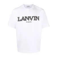 lanvin t-shirt à logo brodé - blanc