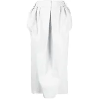 maison margiela jupe mi-longue en jean à fronces - blanc