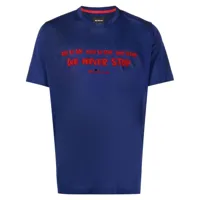kiton t-shirt à slogan imprimé - bleu