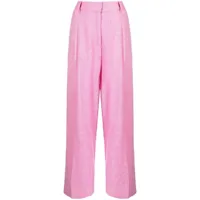 mira mikati pantalon plissé à taille haute - rose