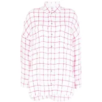 iro chemise en tweed à motif grille - rose