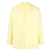 homme plissé issey miyake chemise à manches longues - jaune