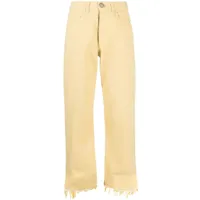 jil sander pantalon droit à taille haute - jaune