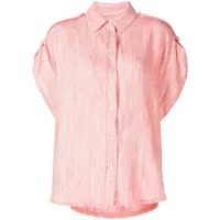 iro chemise en tweed à boutonnière - rose