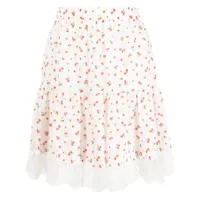 see by chloé jupe froncée à motif graphique - blanc