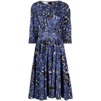 marni robe mi-longue à imprimé abstrait - bleu
