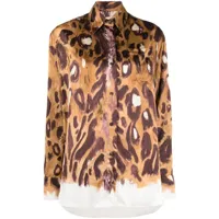 marni chemise à imprimé léopard - marron