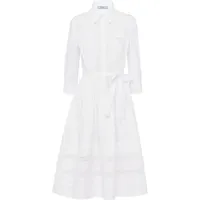 prada robe-chemise à détails en dentelle - blanc