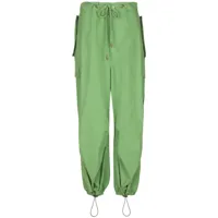 dolce & gabbana pantalon cargo à plaque logo - vert
