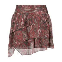 iro jupe superposée à imprimé abstrait - rouge
