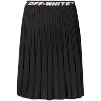 off-white jupe plissée à bande logo - noir