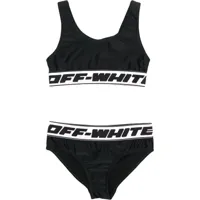 off-white kids bikini à bande logo - noir