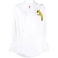 az factory chemise pouncing cheetah à design cache-cœur - blanc