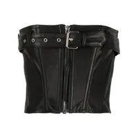 faith connexion haut corset en cuir à taille ceinturé e - noir