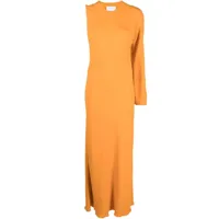 erika cavallini robe longue à design asymétrique à une épaule - orange