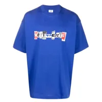 vetements t-shirt à logo mixed imprimé - bleu