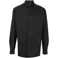 dunhill chemise en jean à boutonnière - noir