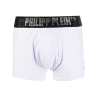 philipp plein boxer stones à logo strassé - blanc