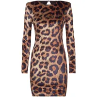 philipp plein robe courte à imprimé léopard - tons neutres
