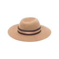 tommy hilfiger chapeau en laine à plaque logo - marron