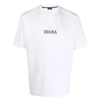 zegna t-shirt à logo imprimé - blanc