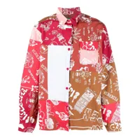 kidsuper veste boutonnée à design patchwork - rouge
