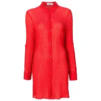 amir slama robe-chemise à effet froissé - rouge