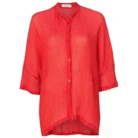 amir slama chemise en soie à effet froissé - rouge