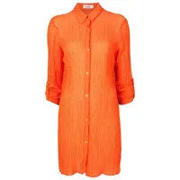 amir slama robe-chemise à effet froissé - orange