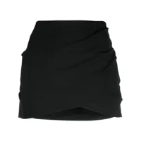 off-white minijupe drapée à patch logo - noir