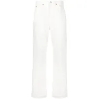 victoria beckham jean ample à taille haute - blanc