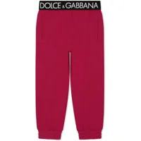 dolce & gabbana kids pantalon de jogging à taille à logo - rouge
