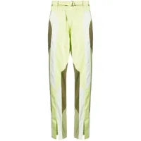 kiko kostadinov pantalon daintree droit à design à empiècements - vert