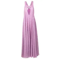 olympiah robe longue à col v profond - violet